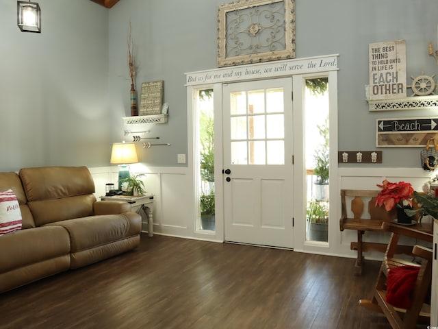 entryway featuring dark wood-type flooring