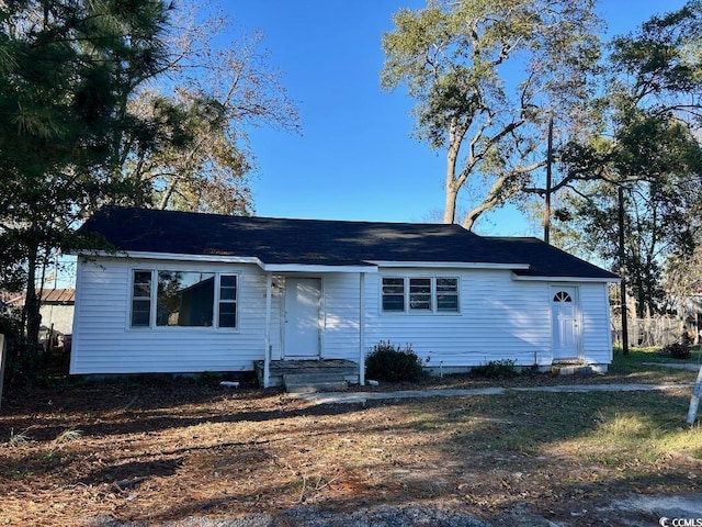 view of single story home