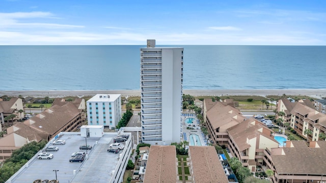 view of water feature featuring a view of the beach