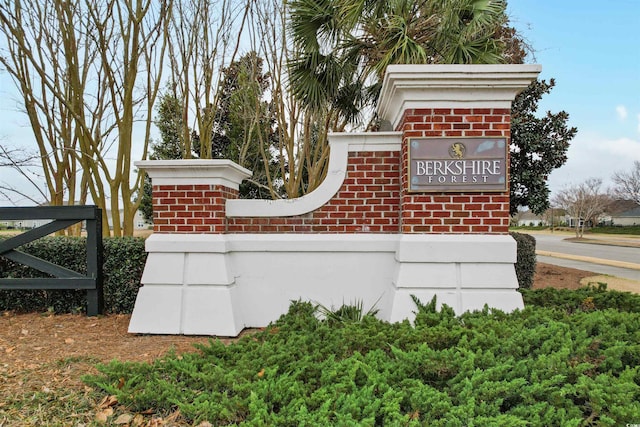 view of community sign