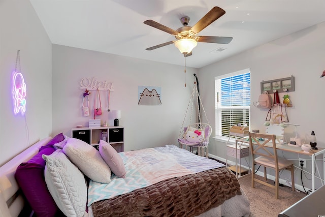 568 Affinity Dr, Myrtle Beach, SC 29588 - carpeted bedroom featuring a ceiling fan and baseboards