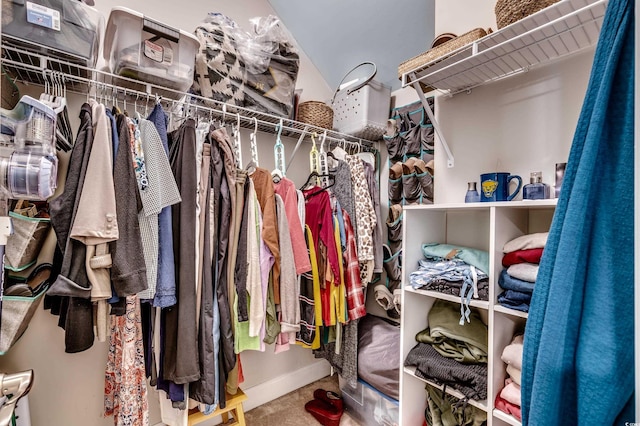 view of walk in closet