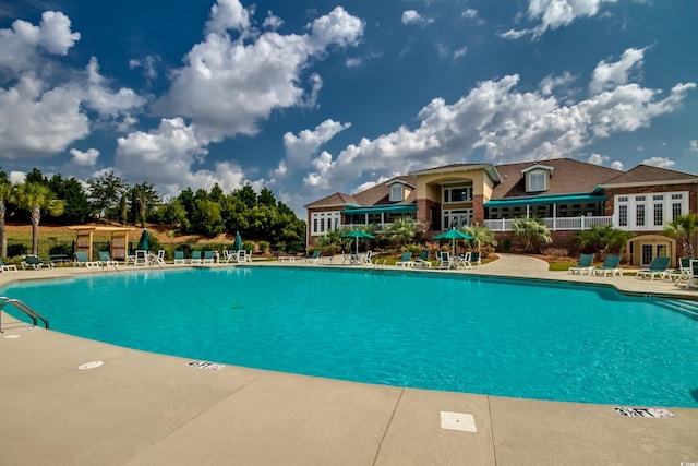 view of pool with a patio