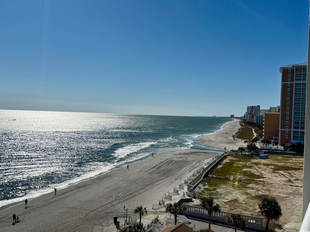 view of water feature featuring a view of the beach