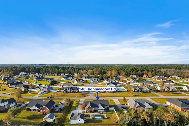 bird's eye view featuring a residential view