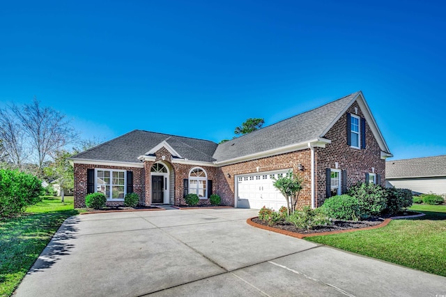 view of front of property with a front lawn