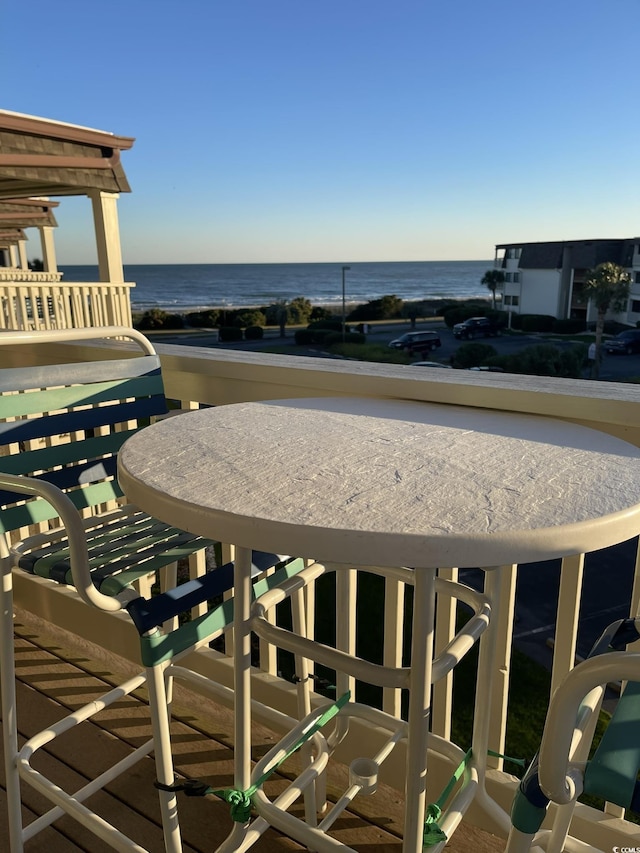 balcony with a water view