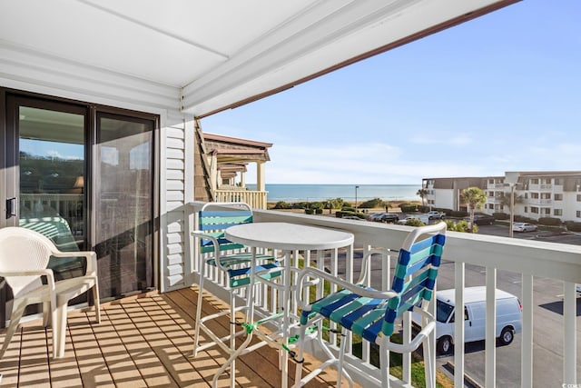 balcony with a water view