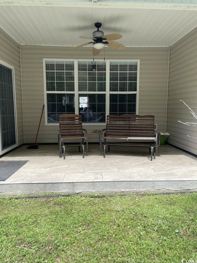 323 Sea Turtle Dr, Myrtle Beach, SC 29588 - view of patio featuring ceiling fan and an outdoor hangout area