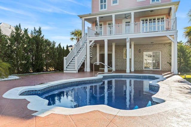 338 Harbour View Dr, Myrtle Beach, SC 29579 - swimming pool featuring stairs and a patio area