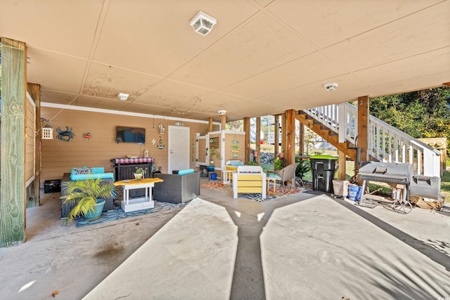 view of patio / terrace with a grill and an outdoor living space