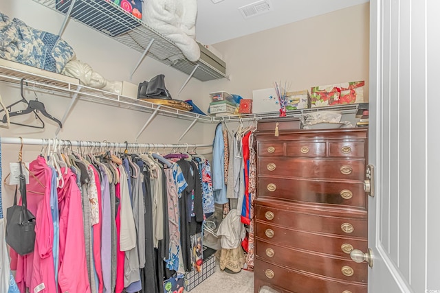 spacious closet with carpet flooring