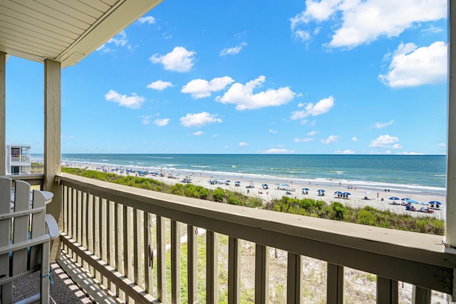 exterior space with a view of the beach