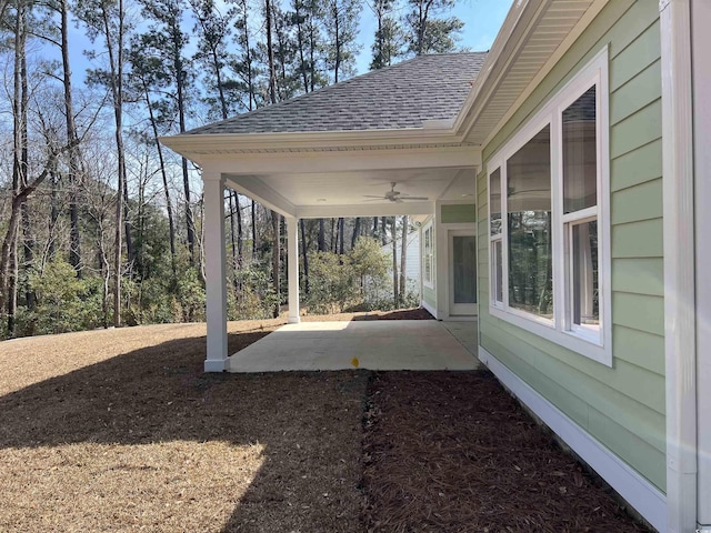 view of patio / terrace with ceiling fan