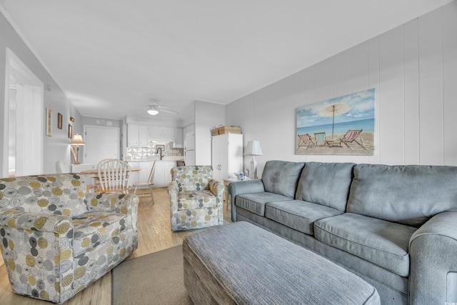 living room featuring light hardwood / wood-style flooring