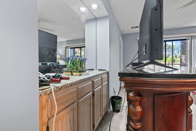 interior space with a textured ceiling and plenty of natural light