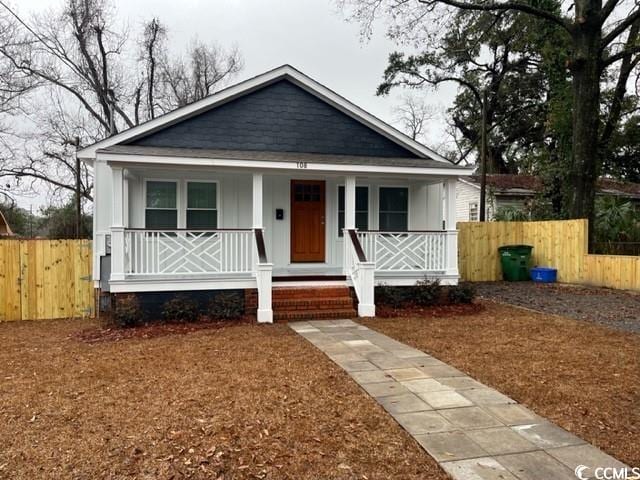 bungalow featuring a porch