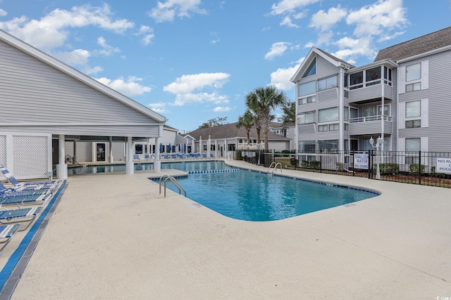 view of pool with a patio area