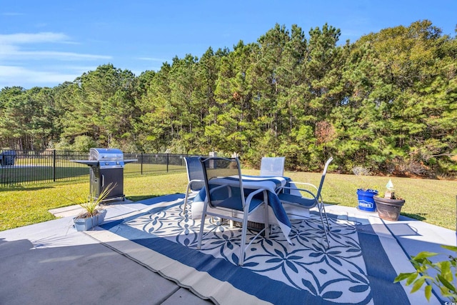 view of patio / terrace with a grill