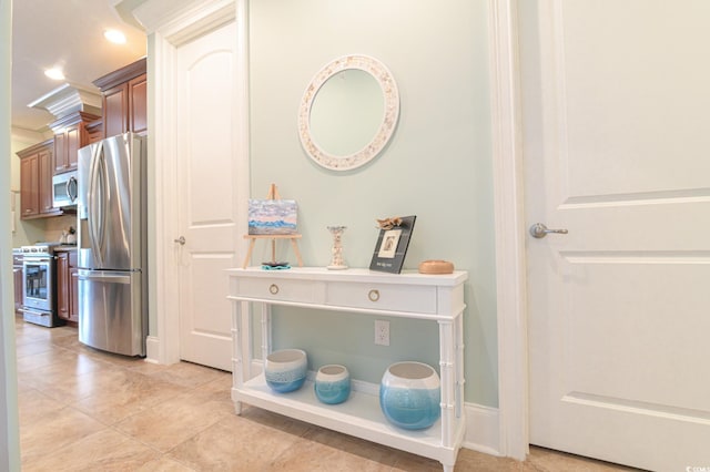 interior space with stainless steel appliances