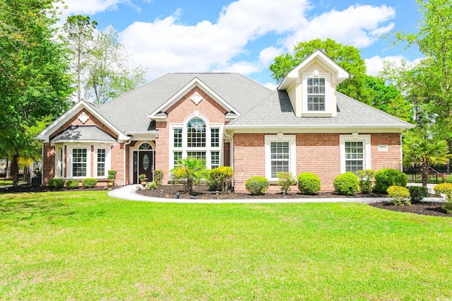 view of front facade with a front yard