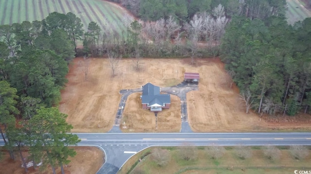 aerial view featuring a rural view