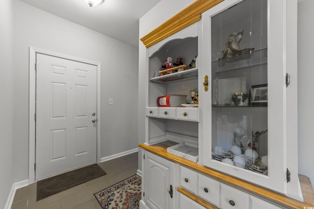 interior space with white cabinets