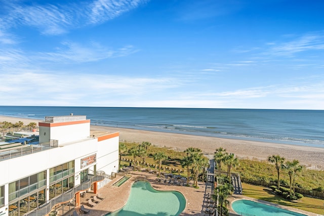 water view with a view of the beach