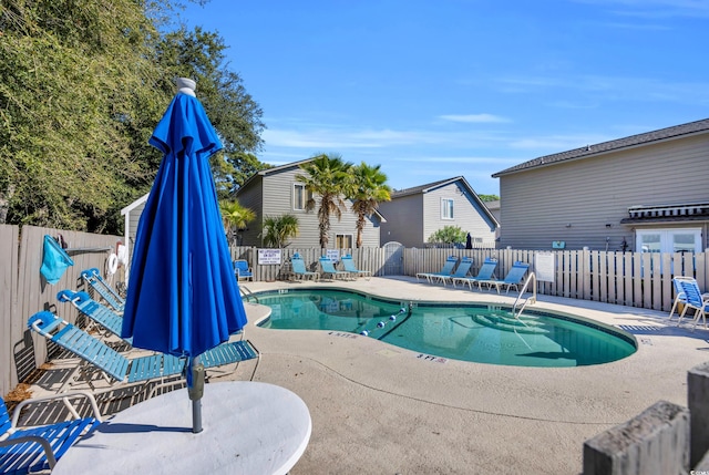 view of pool with a patio area