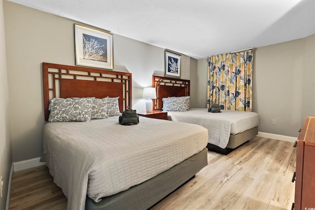 bedroom featuring light hardwood / wood-style flooring