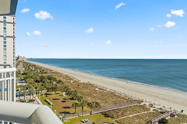 water view featuring a beach view