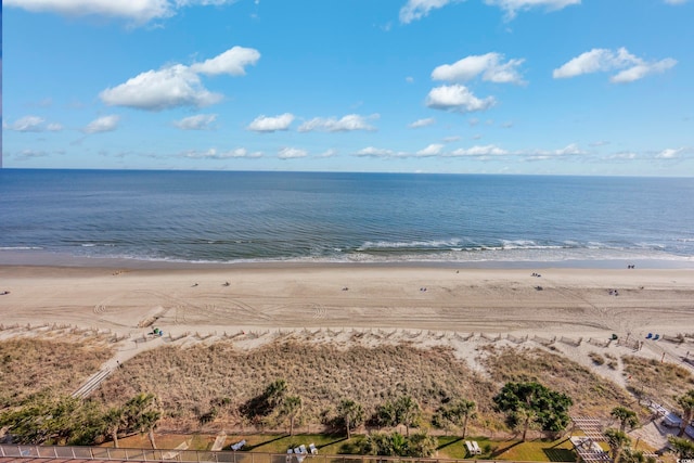 property view of water with a view of the beach