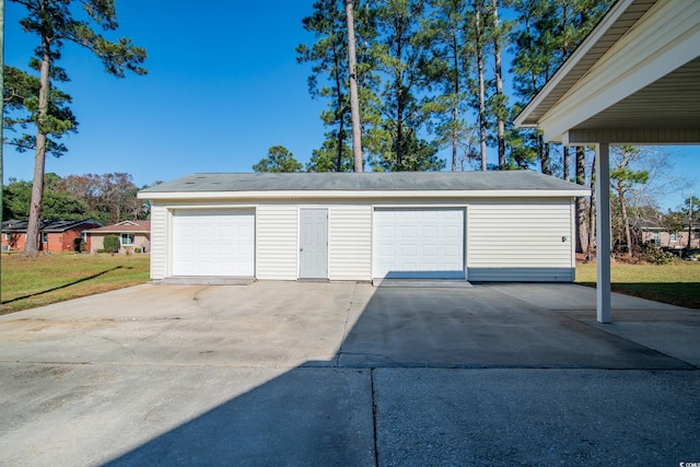 view of garage