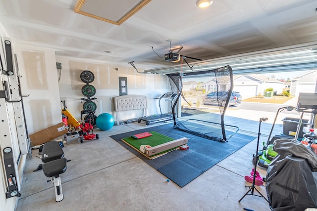 exercise area with electric panel