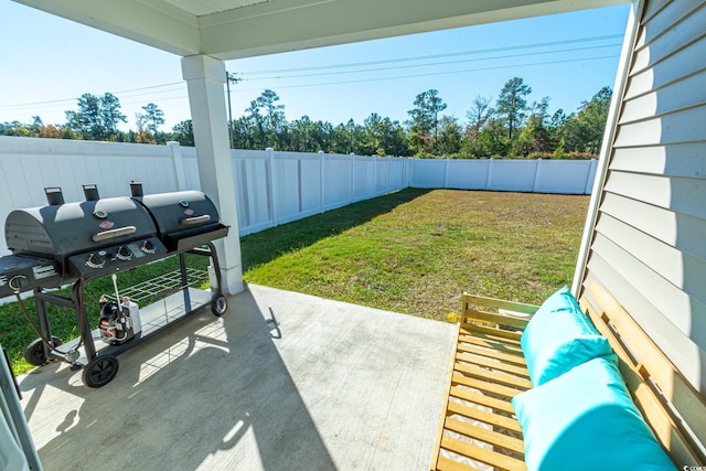 view of yard featuring a patio