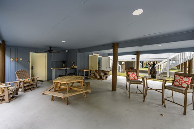 view of patio / terrace featuring ceiling fan