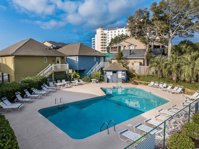 view of pool featuring a patio area