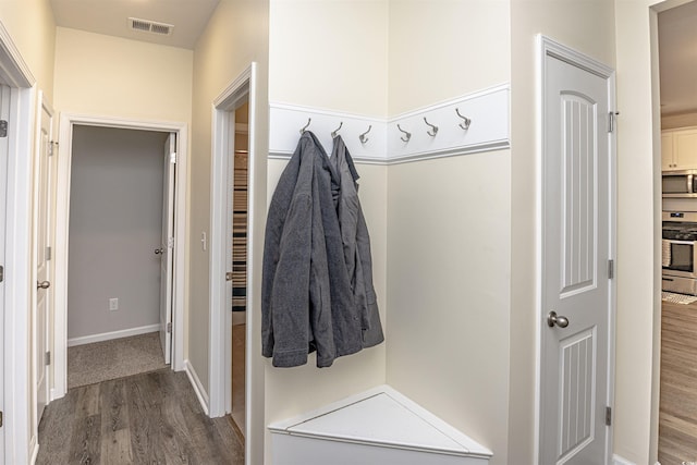 mudroom featuring hardwood / wood-style flooring