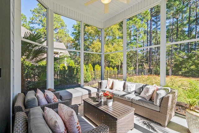 5012 Lindrick Ct, Myrtle Beach, SC 29579 - sunroom with an outdoor living space and ceiling fan