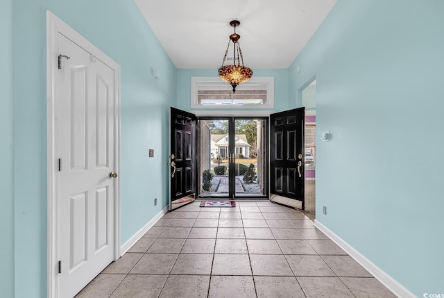 view of tiled foyer