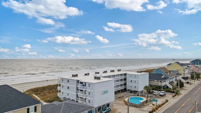 property view of water with a beach view