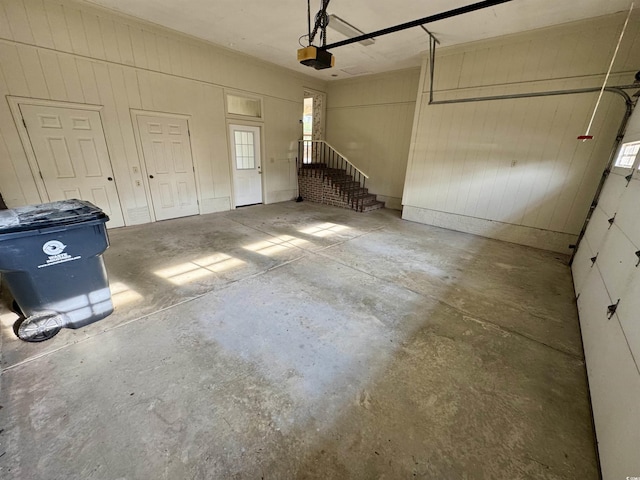 garage featuring a garage door opener