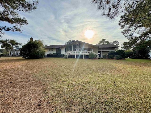 exterior space with a lawn