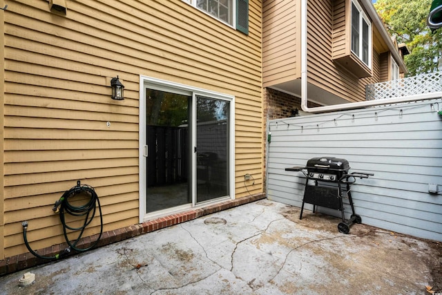 view of patio with area for grilling