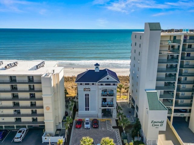 property view of water featuring a view of the beach