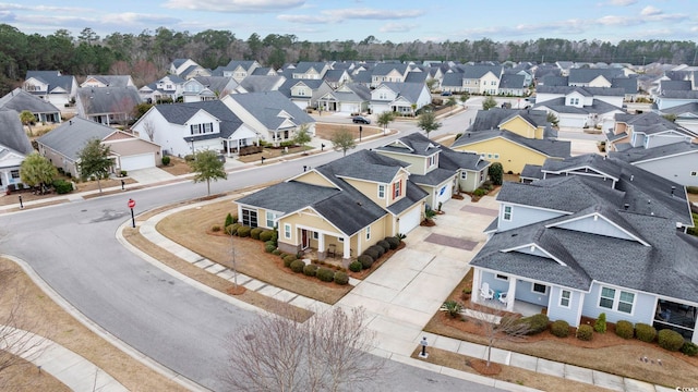 bird's eye view with a residential view