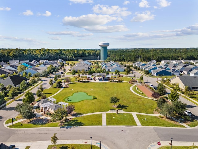 aerial view with a residential view