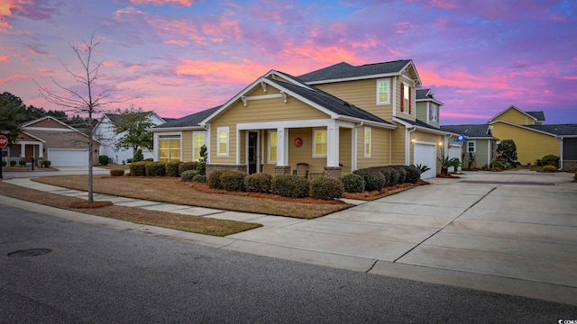 craftsman inspired home with driveway