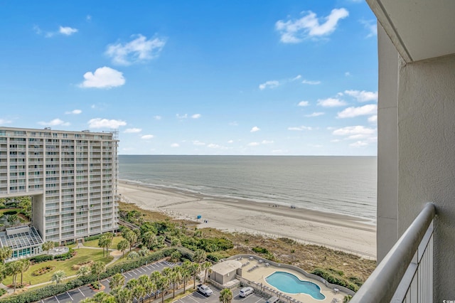 property view of water with a view of the beach