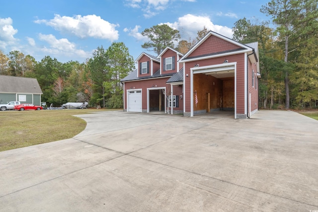 view of detached garage